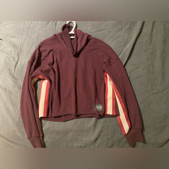 CROP Sweater - purple with stripes - Picture 3 of 4